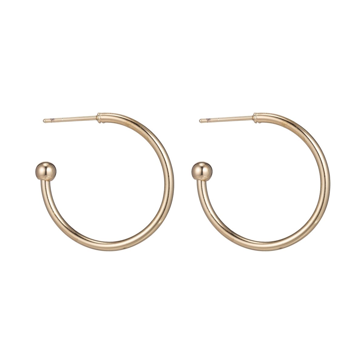 18k Gold Filled C shape Hoop Earring | K-022 - DLUXCA