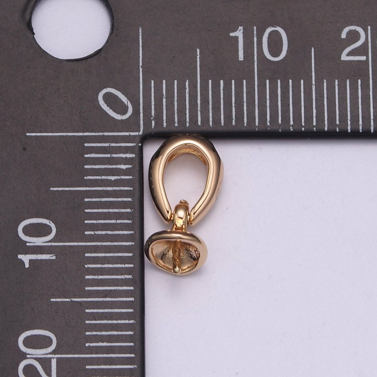 18k Gold Filled Cap Bail Peg for Half Drilled Beads L562 - DLUXCA