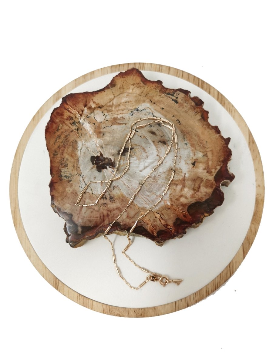 18K Gold Filled Chain, 17.7" Layering Beaded Necklace, Dainty 1mm Bead Necklace w/ Spring Ring | CN-736 Clearance Pricing - DLUXCA