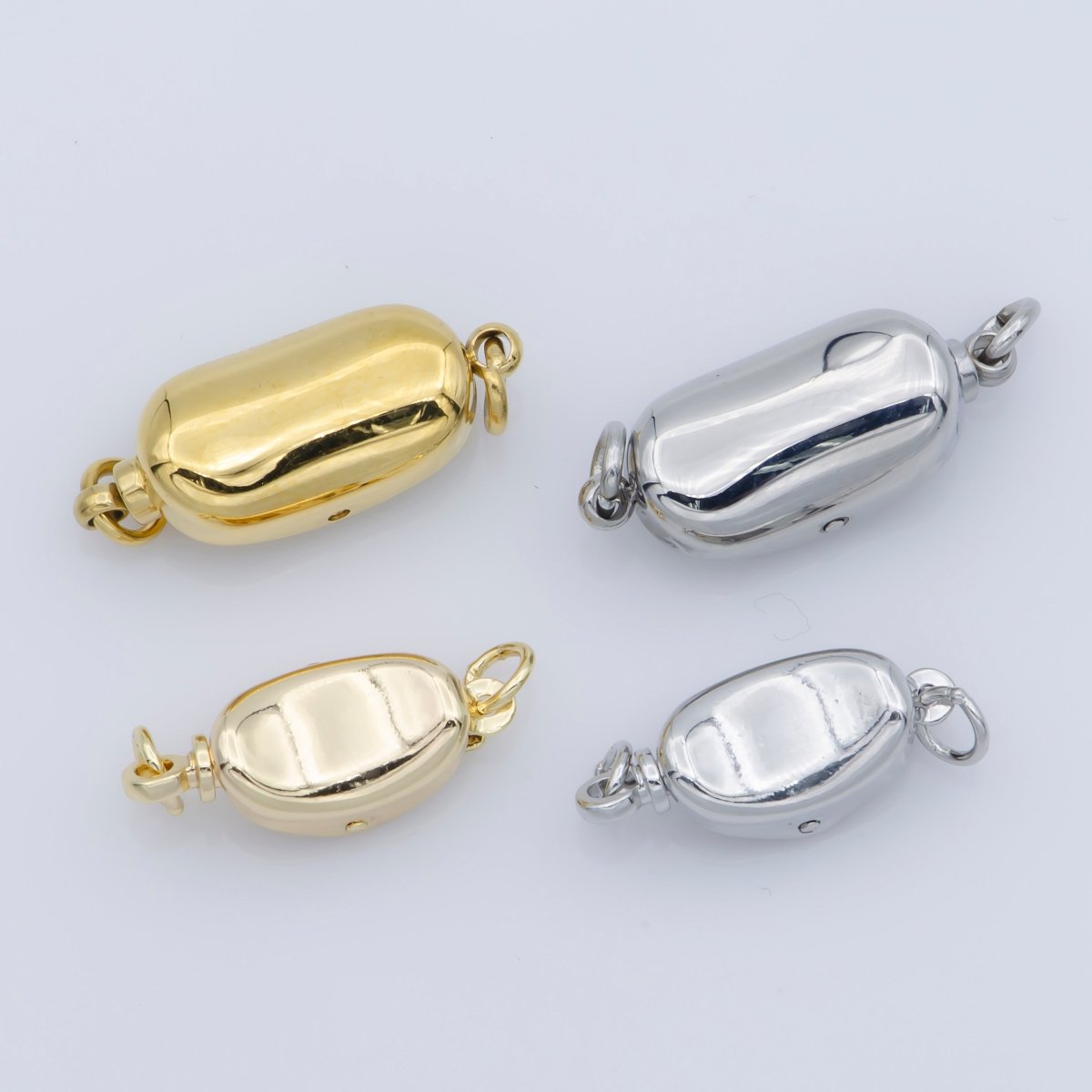 18k gold filled clasps, push in closure clasp jewelry findings for necklace making supply 19x7mm K-036 K-279 - DLUXCA