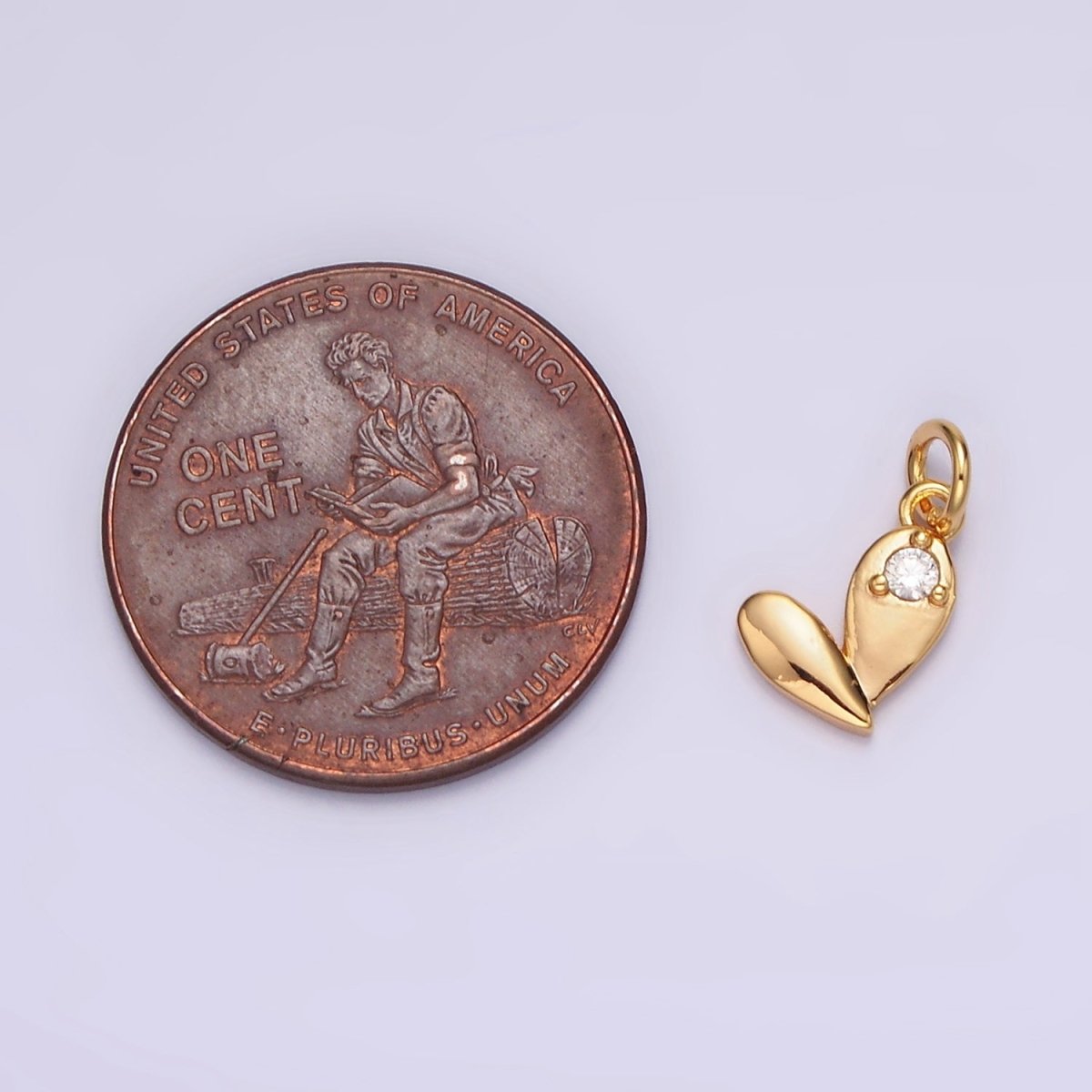 18K Gold Filled Clear CZ Heart Double Teardrop Add-On Charm | N1648 - DLUXCA