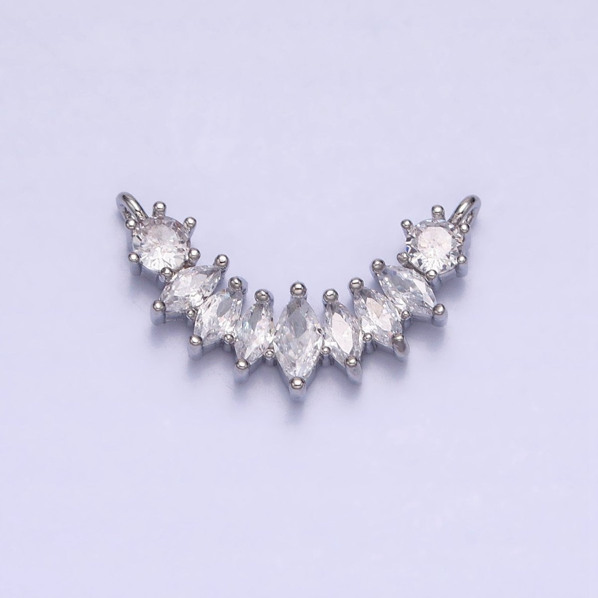 18K Gold Filled Clear Marquise CZ Curved Lined Connector in Gold & Silver | AA956 AA957 - DLUXCA