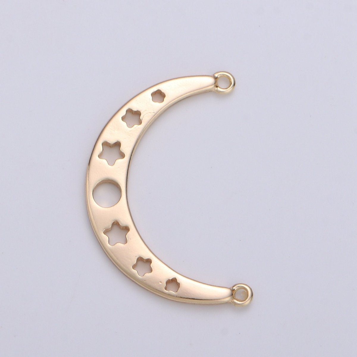18k Gold Filled Crescent Moon Charm Gold Charm Pendant Minimalist Charm Pendant, Gold Moo Celestial Jewelry F-509 - DLUXCA