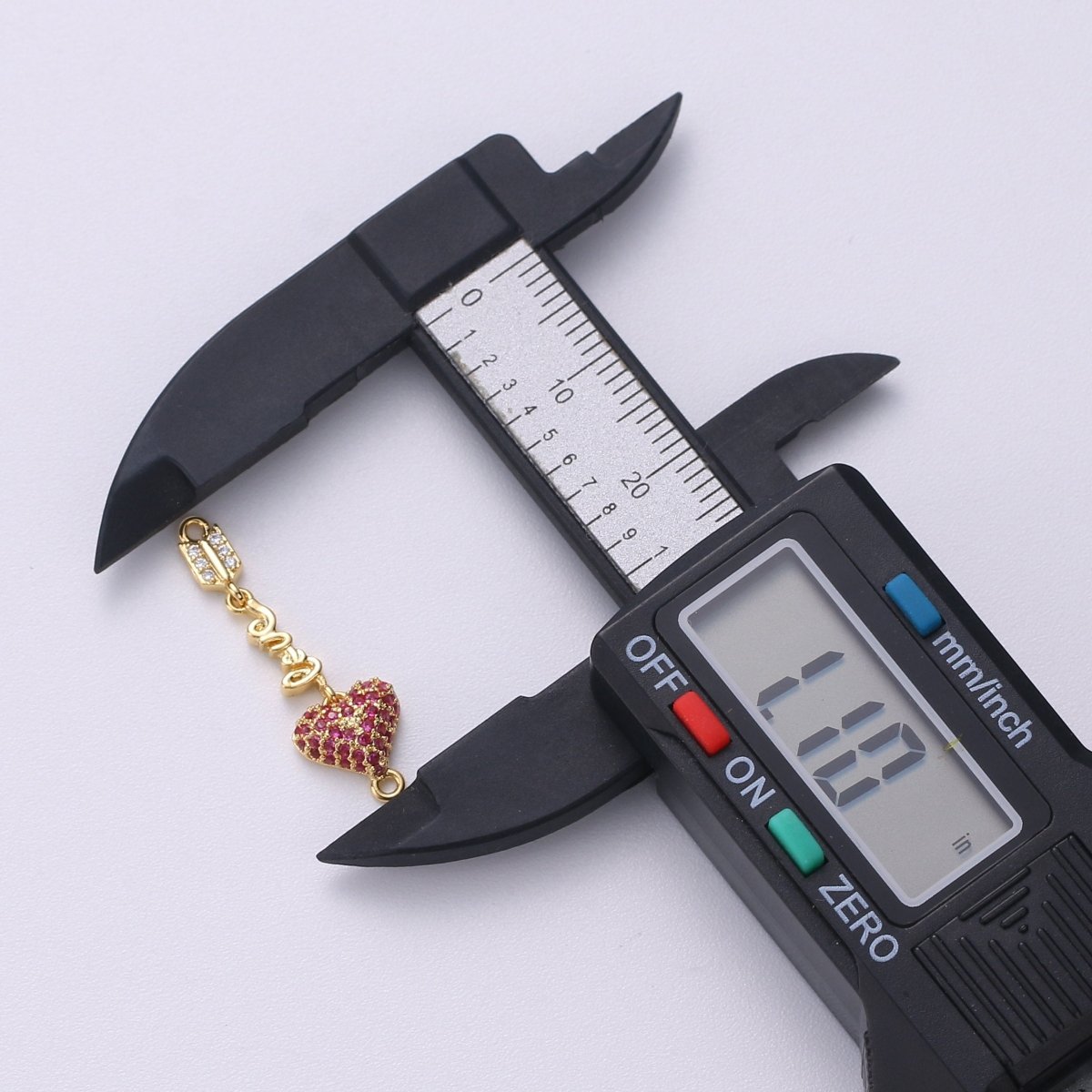 18k Gold Filled Cupids Arrow Charm Pendant, Micro Pave Heart Tip Spear Arrow Pendant Dangle Charm Connector Bracelet Earring Necklace Charm F-208 - DLUXCA