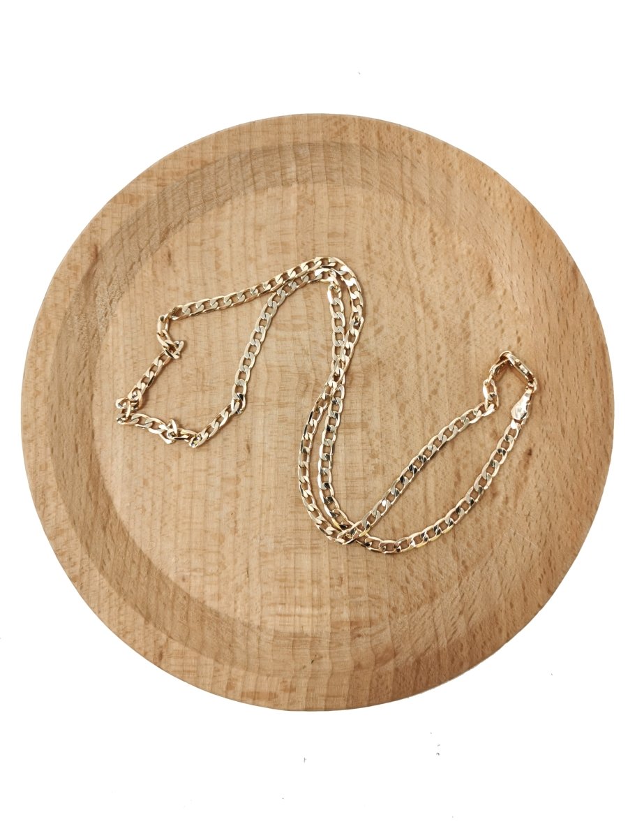 18K Gold Filled Curb Chain Necklace, 17.7 Inches Curb Finished Necklace For Jewelry Making, Dainty 1mm Curb Necklace w/ Lobster Clasps | CN-679 Clearance Pricing - DLUXCA
