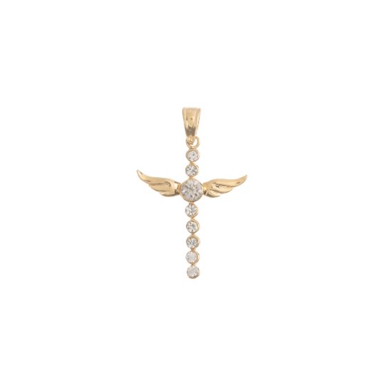 18K Gold Filled Cute Dainty Cross, Angel's Wings, Fly High, Memories, Bails Findings for Earring Necklace Jewelry Making Supplies H-718 - DLUXCA