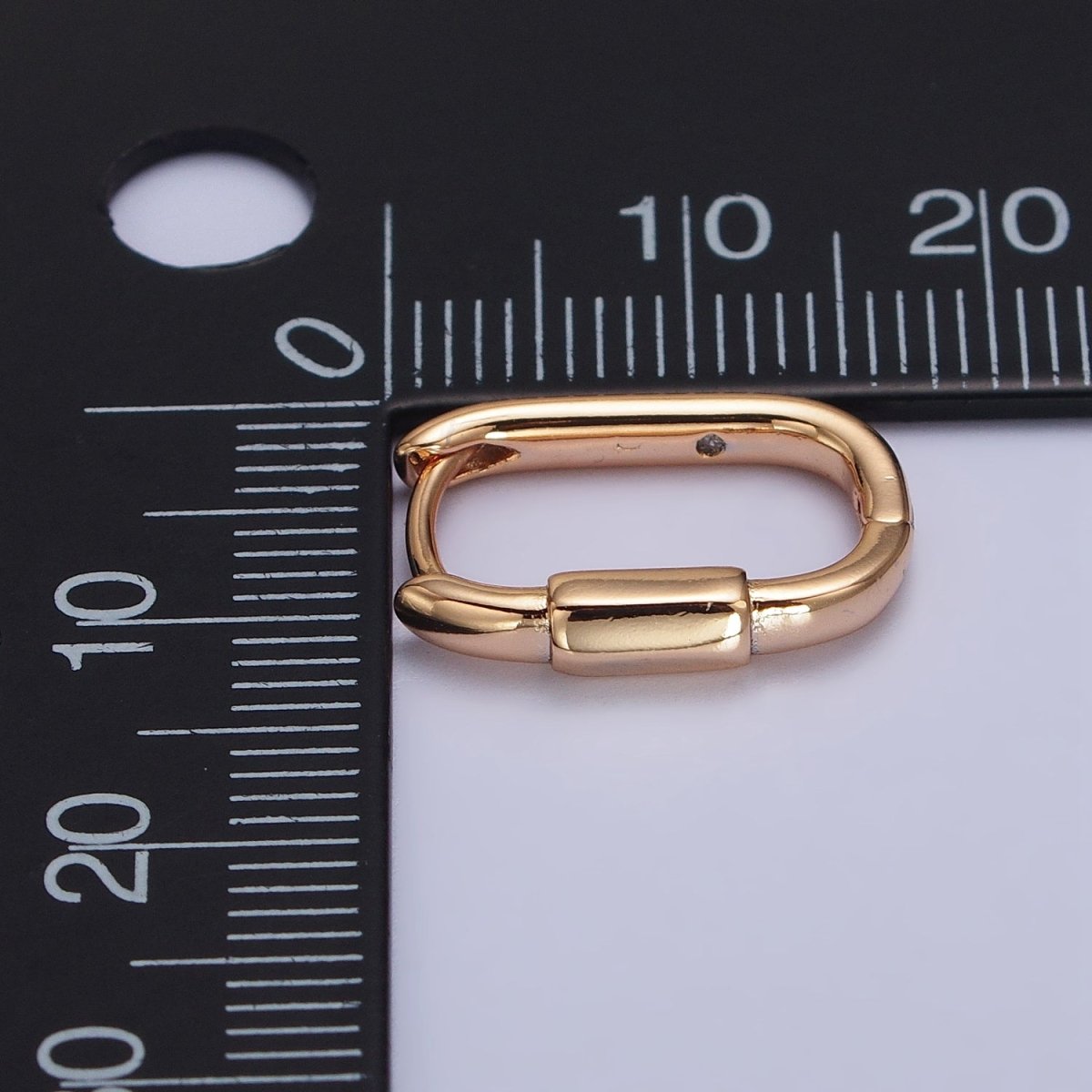 18K Gold Filled Cylinder 19mm, 17mm Oblong Hoop Earrings | AB1042 AB1083 - DLUXCA