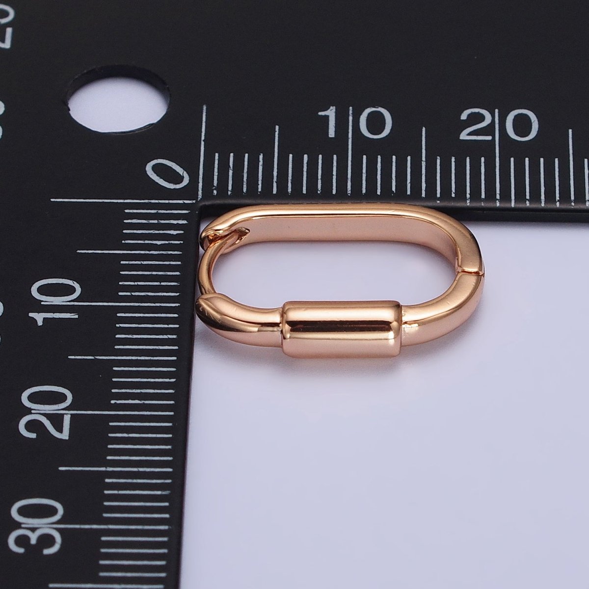 18K Gold Filled Cylinder 19mm, 17mm Oblong Hoop Earrings | AB1042 AB1083 - DLUXCA