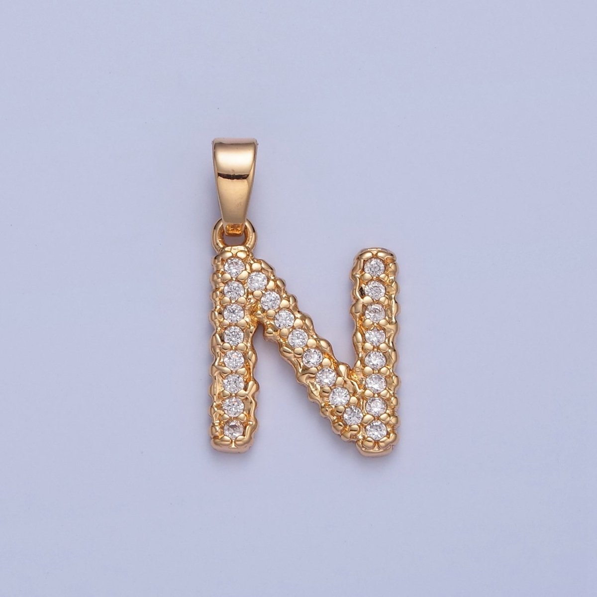 18k Gold Filled CZ Initial, Letter Alphabet Micro Pave charms Dainty Gold Cubic Pendant Charm for Necklace Bracelet Personalized Jewelry W-259~W-284 - DLUXCA