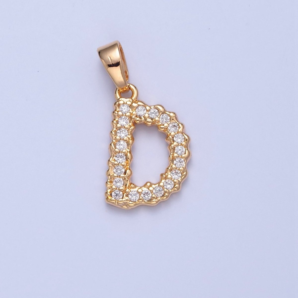 18k Gold Filled CZ Initial, Letter Alphabet Micro Pave charms Dainty Gold Cubic Pendant Charm for Necklace Bracelet Personalized Jewelry W-259~W-284 - DLUXCA