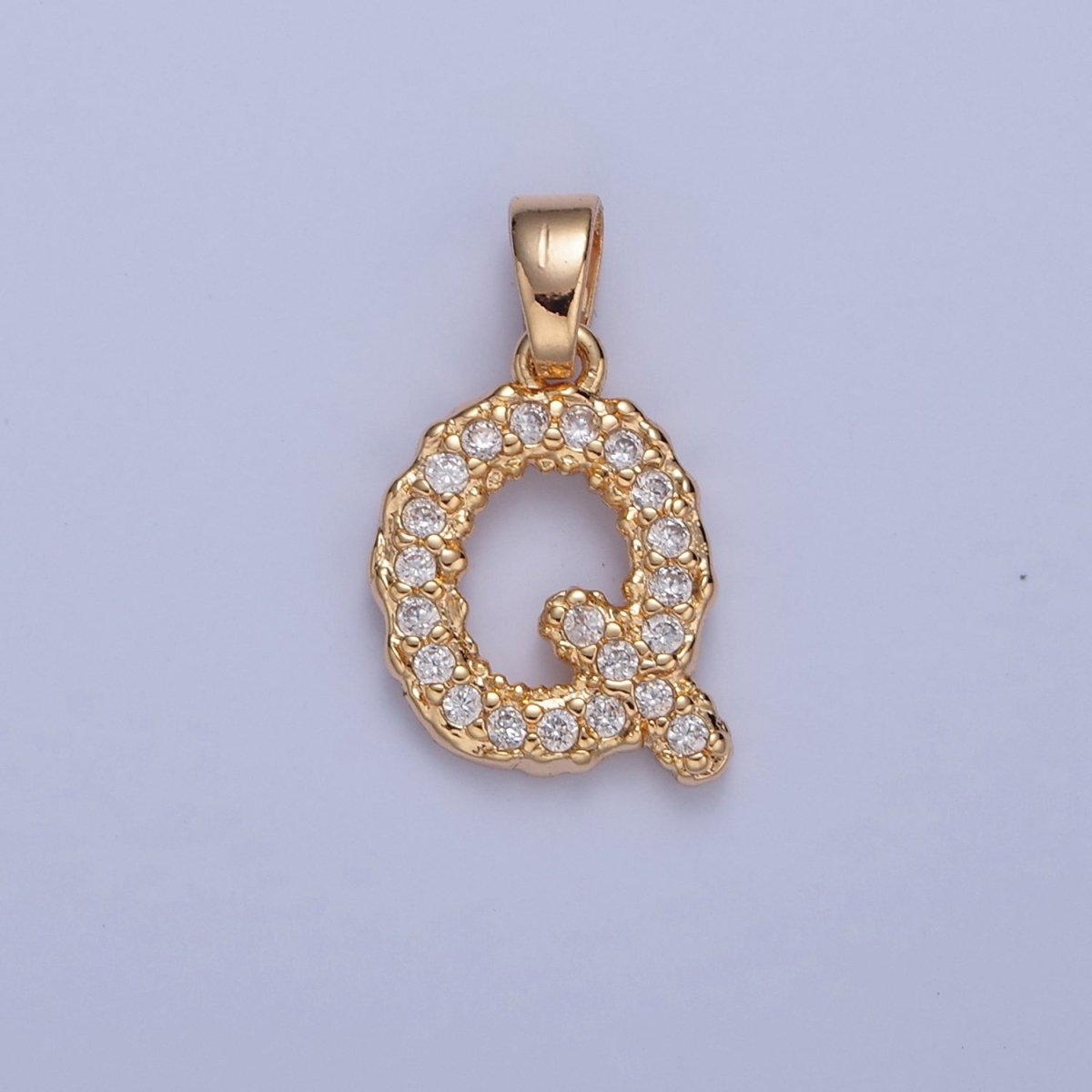 18k Gold Filled CZ Initial, Letter Alphabet Micro Pave charms Dainty Gold Cubic Pendant Charm for Necklace Bracelet Personalized Jewelry W-259~W-284 - DLUXCA