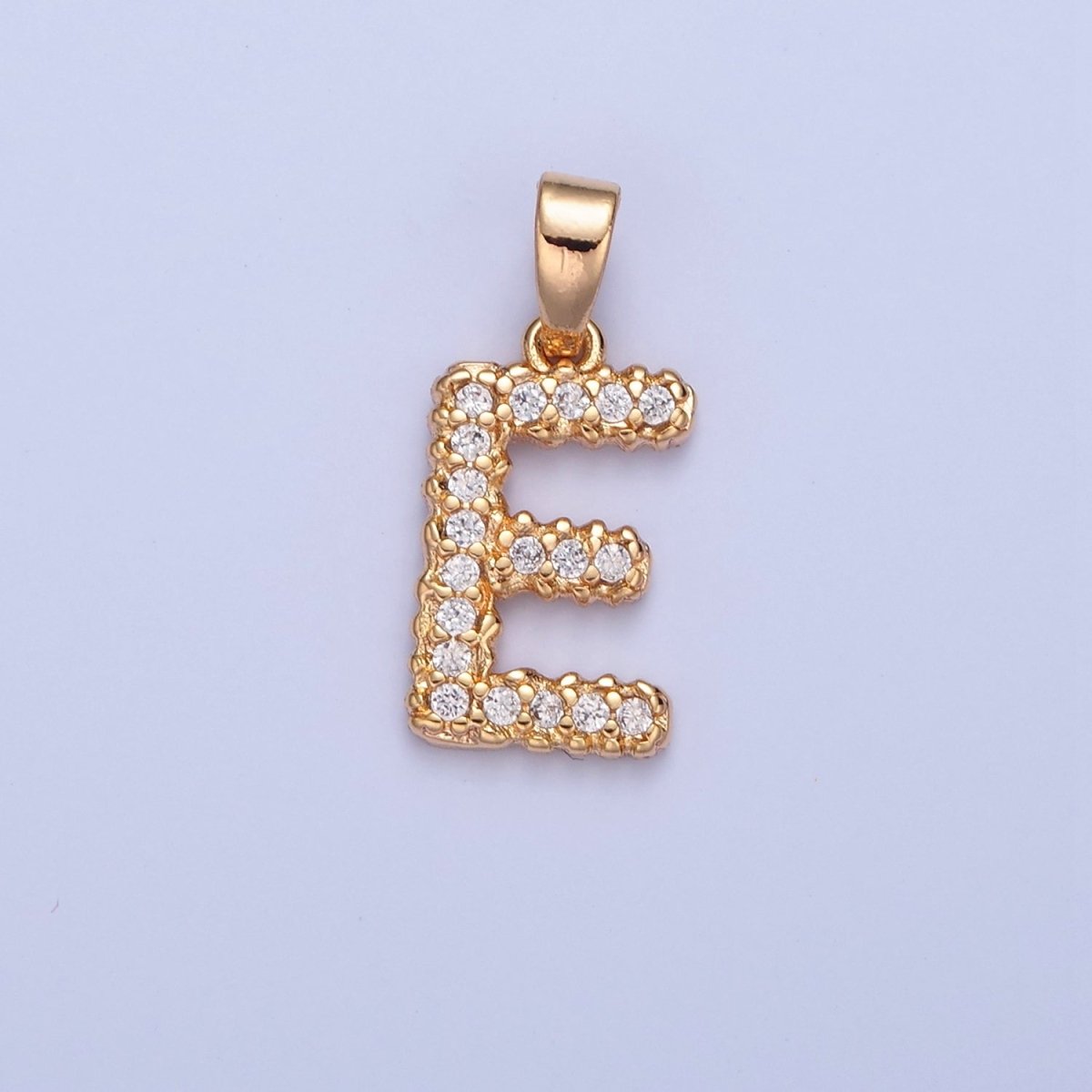 18k Gold Filled CZ Initial, Letter Alphabet Micro Pave charms Dainty Gold Cubic Pendant Charm for Necklace Bracelet Personalized Jewelry W-259~W-284 - DLUXCA
