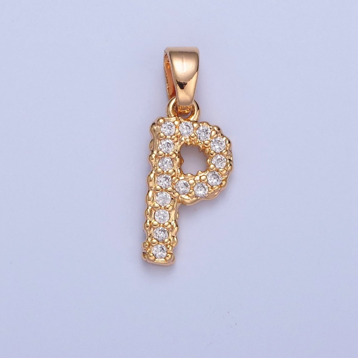 18k Gold Filled CZ Initial, Letter Alphabet Micro Pave charms Dainty Gold Cubic Pendant Charm for Necklace Bracelet Personalized Jewelry W-259~W-284 - DLUXCA