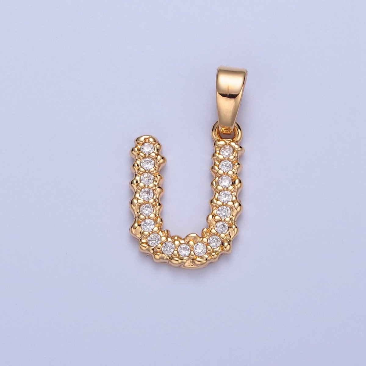 18k Gold Filled CZ Initial, Letter Alphabet Micro Pave charms Dainty Gold Cubic Pendant Charm for Necklace Bracelet Personalized Jewelry W-259~W-284 - DLUXCA