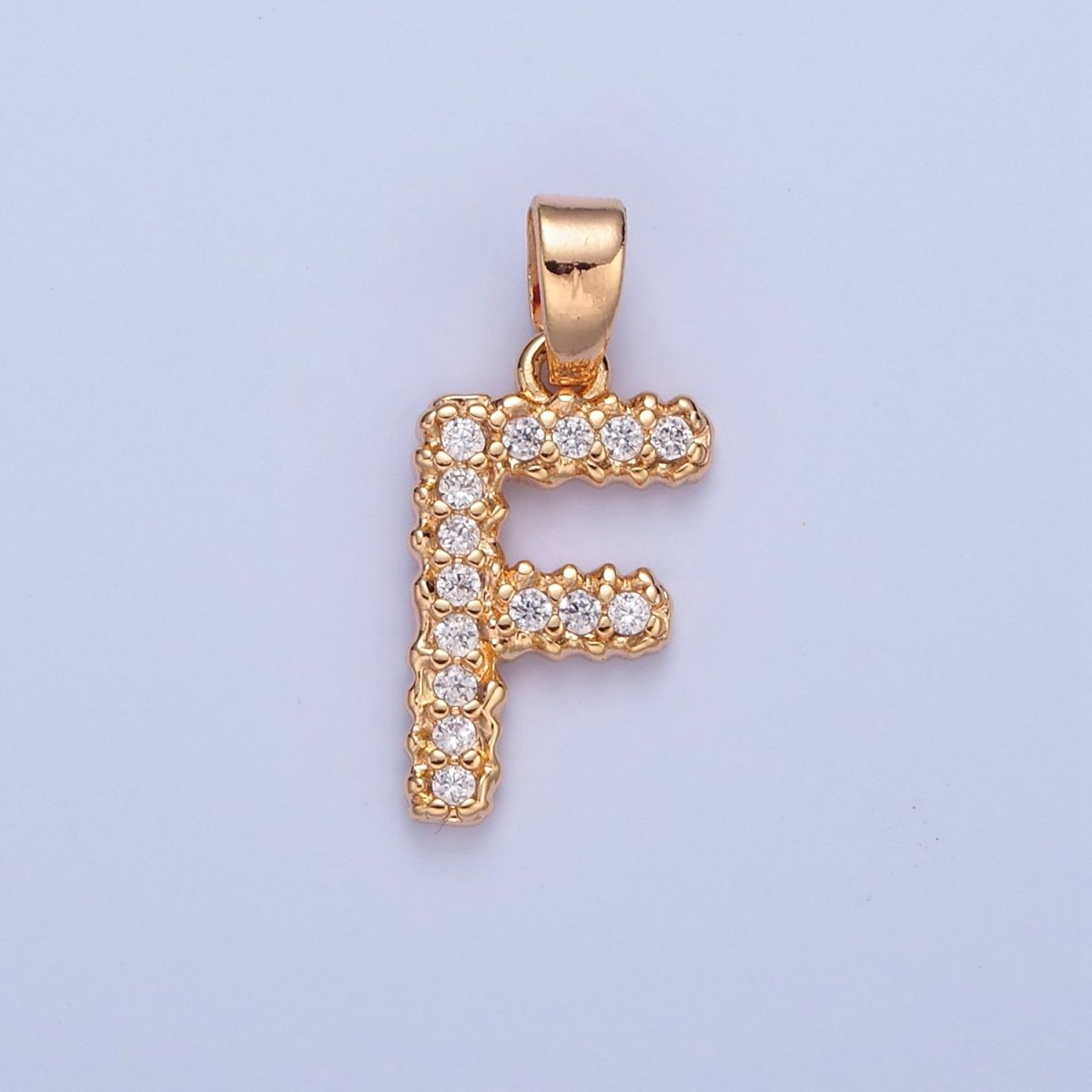 18k Gold Filled CZ Initial, Letter Alphabet Micro Pave charms Dainty Gold Cubic Pendant Charm for Necklace Bracelet Personalized Jewelry W-259~W-284 - DLUXCA