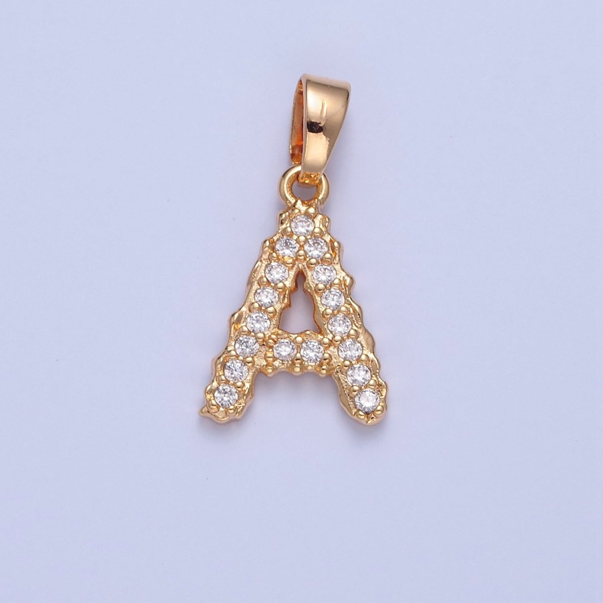 18k Gold Filled CZ Initial, Letter Alphabet Micro Pave charms Dainty Gold Cubic Pendant Charm for Necklace Bracelet Personalized Jewelry W-259~W-284 - DLUXCA