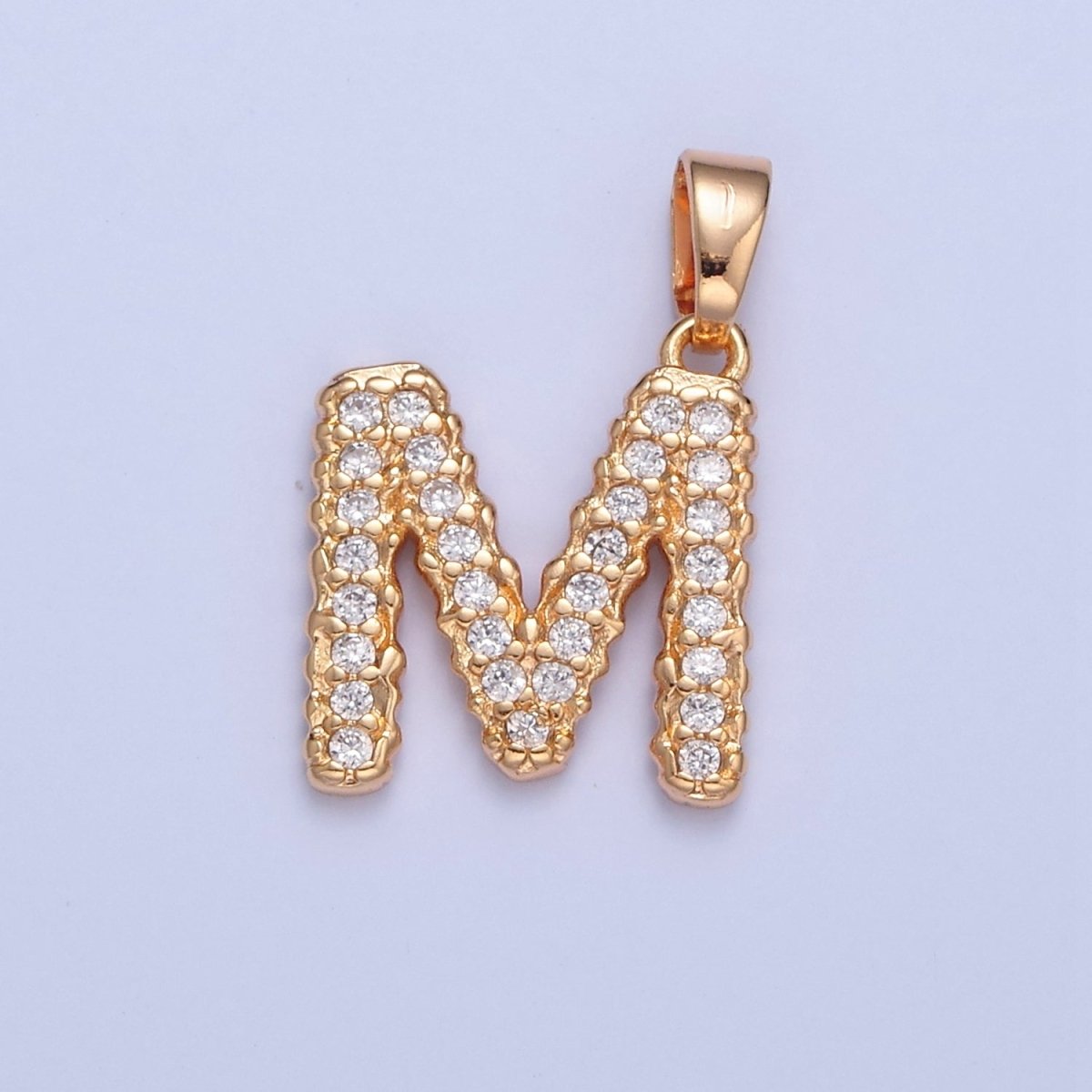 18k Gold Filled CZ Initial, Letter Alphabet Micro Pave charms Dainty Gold Cubic Pendant Charm for Necklace Bracelet Personalized Jewelry W-259~W-284 - DLUXCA