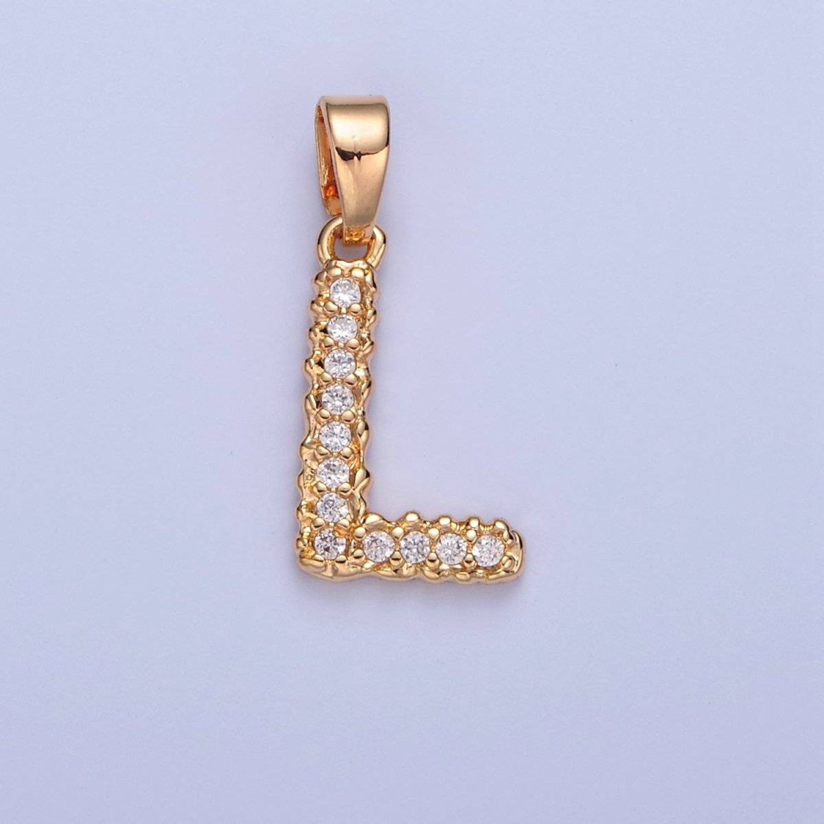 18k Gold Filled CZ Initial, Letter Alphabet Micro Pave charms Dainty Gold Cubic Pendant Charm for Necklace Bracelet Personalized Jewelry W-259~W-284 - DLUXCA
