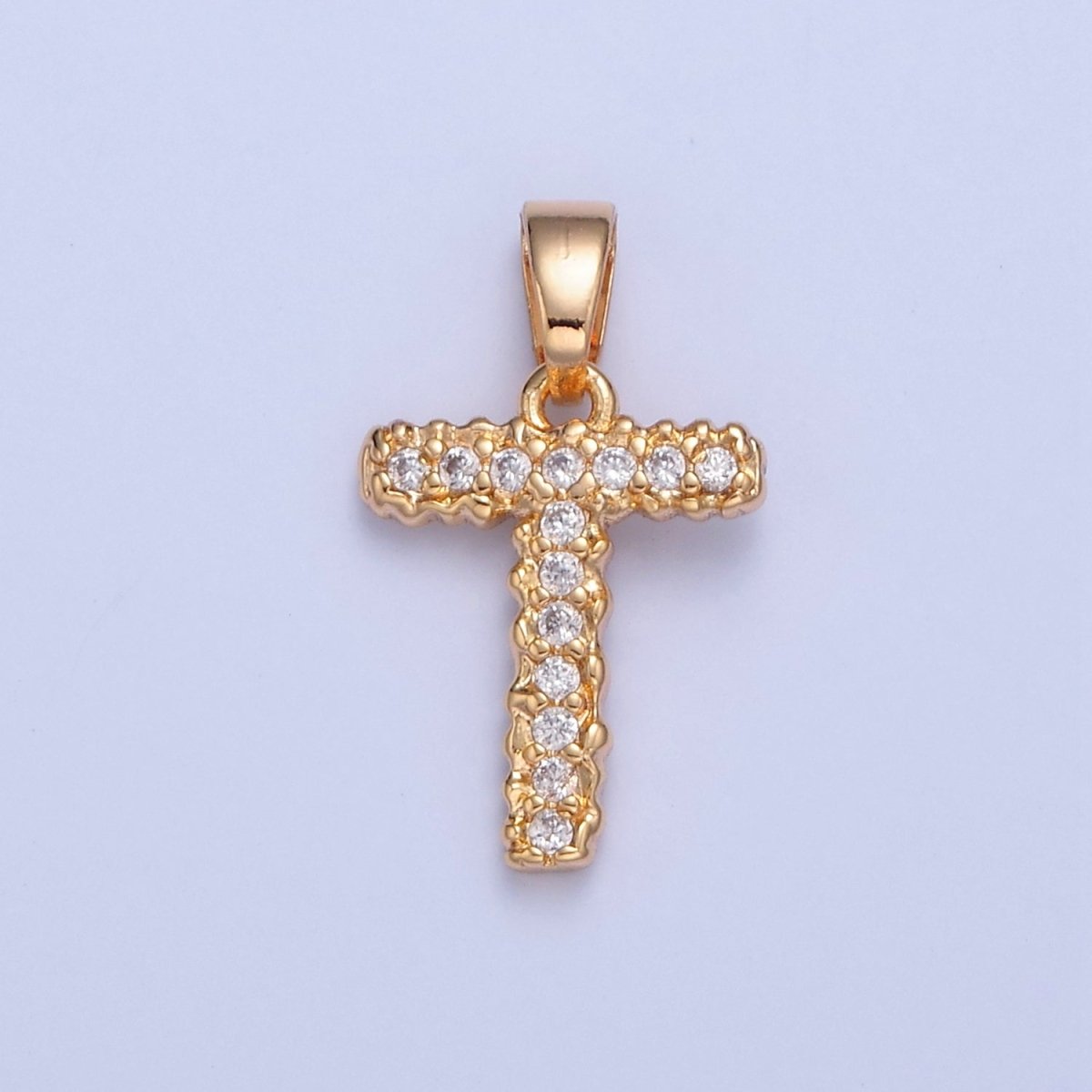 18k Gold Filled CZ Initial, Letter Alphabet Micro Pave charms Dainty Gold Cubic Pendant Charm for Necklace Bracelet Personalized Jewelry W-259~W-284 - DLUXCA
