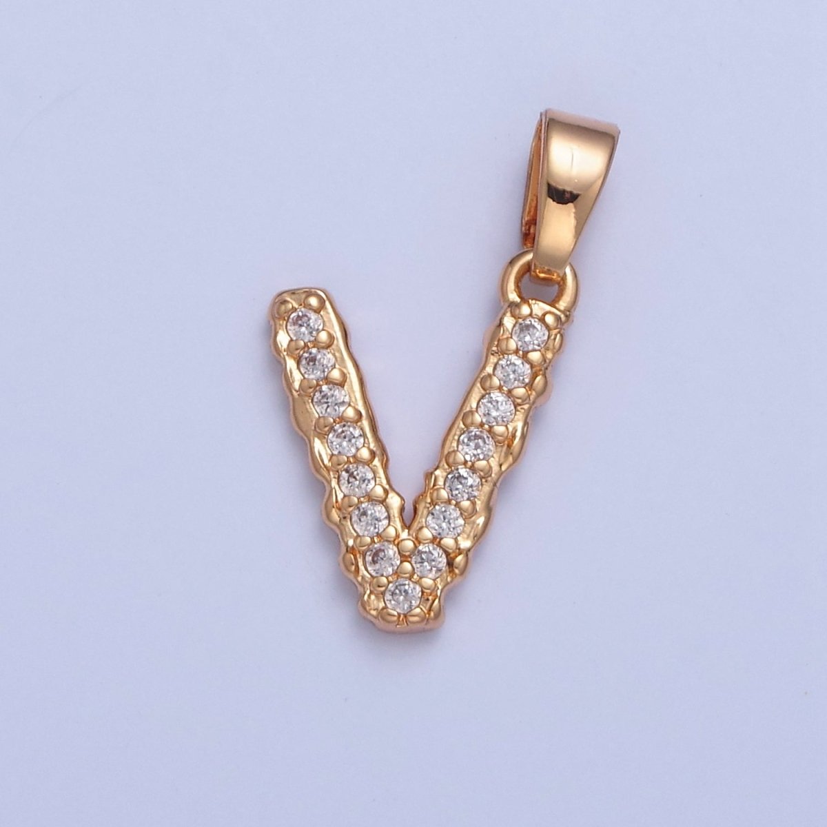 18k Gold Filled CZ Initial, Letter Alphabet Micro Pave charms Dainty Gold Cubic Pendant Charm for Necklace Bracelet Personalized Jewelry W-259~W-284 - DLUXCA
