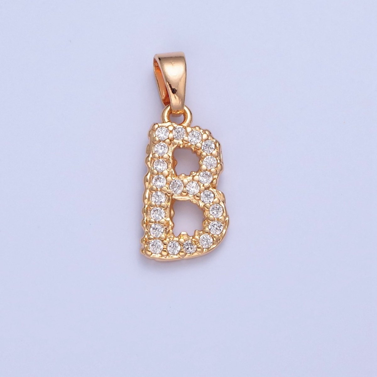 18k Gold Filled CZ Initial, Letter Alphabet Micro Pave charms Dainty Gold Cubic Pendant Charm for Necklace Bracelet Personalized Jewelry W-259~W-284 - DLUXCA