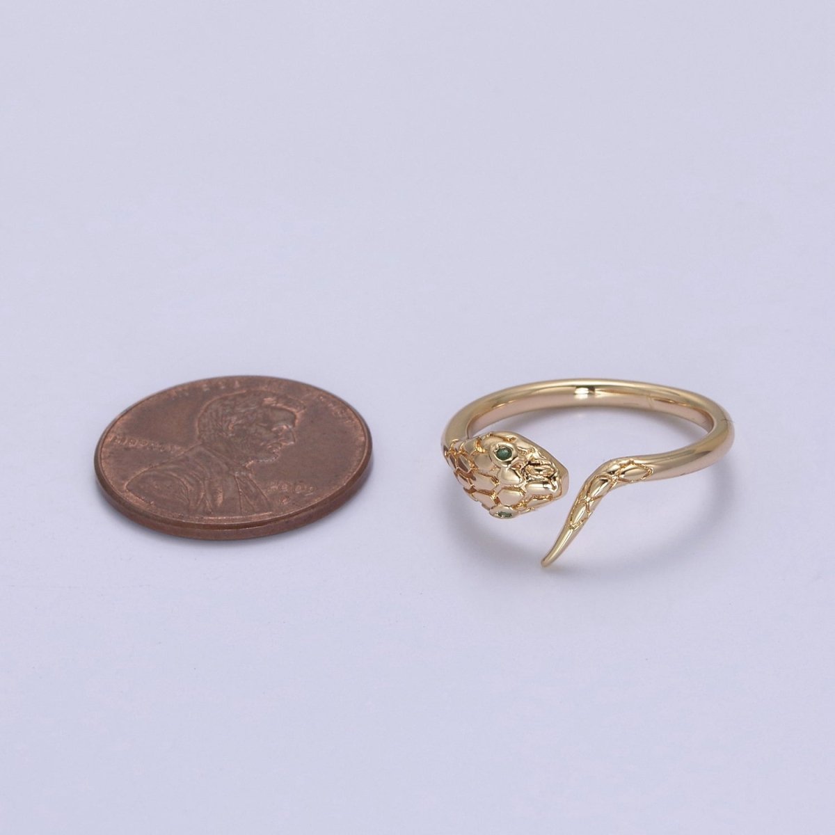 18k Gold Filled Dainty Snake Ring,Gold Snake Wrap Ring,Layered Set Ring, Snake Shape Ring U-497 - DLUXCA