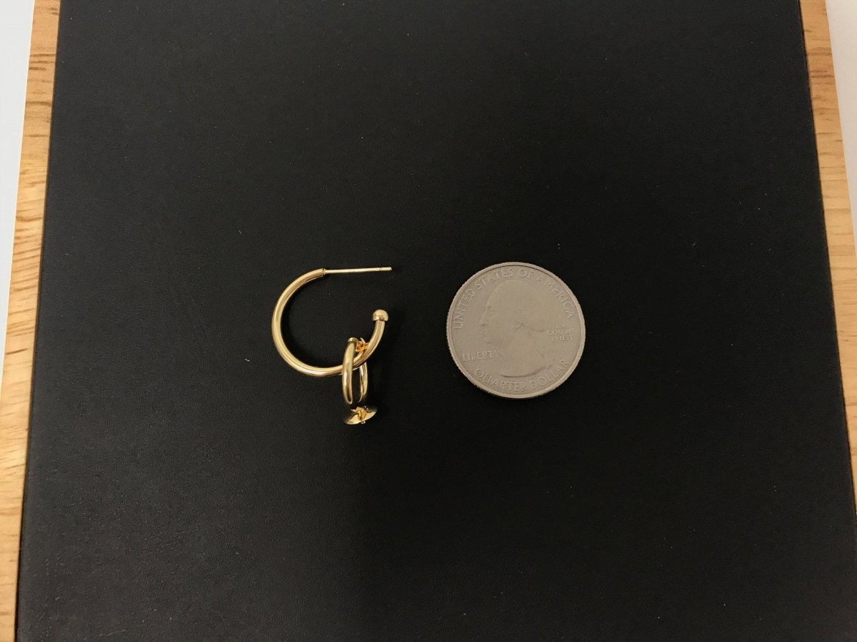 18k Gold Filled DIY Huggie Earrings with Loop, Stud Earrings, Crafted Hoop Earring Making Findings for Jewelry Making Supplies K-015 - DLUXCA