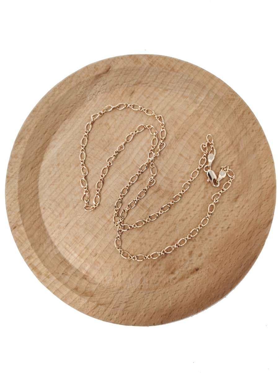 18K Gold Filled Figure 8 infinity Chain Necklace, 19.6" Figure 8 Finished Chain For Jewelry Making, 3mm Width Figure Eight Necklace w/ Spring Ring | CN-590 Clearance Pricing - DLUXCA