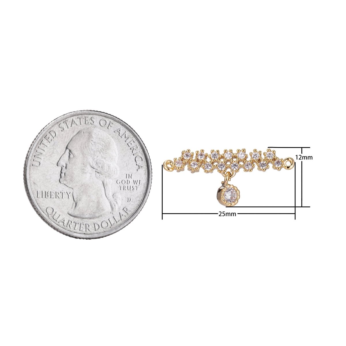 18K Gold Filled Flower Bar with Pendant Bracelet Charm Bead Finding Connector for earring necklace Jewelry Making F-005 - DLUXCA