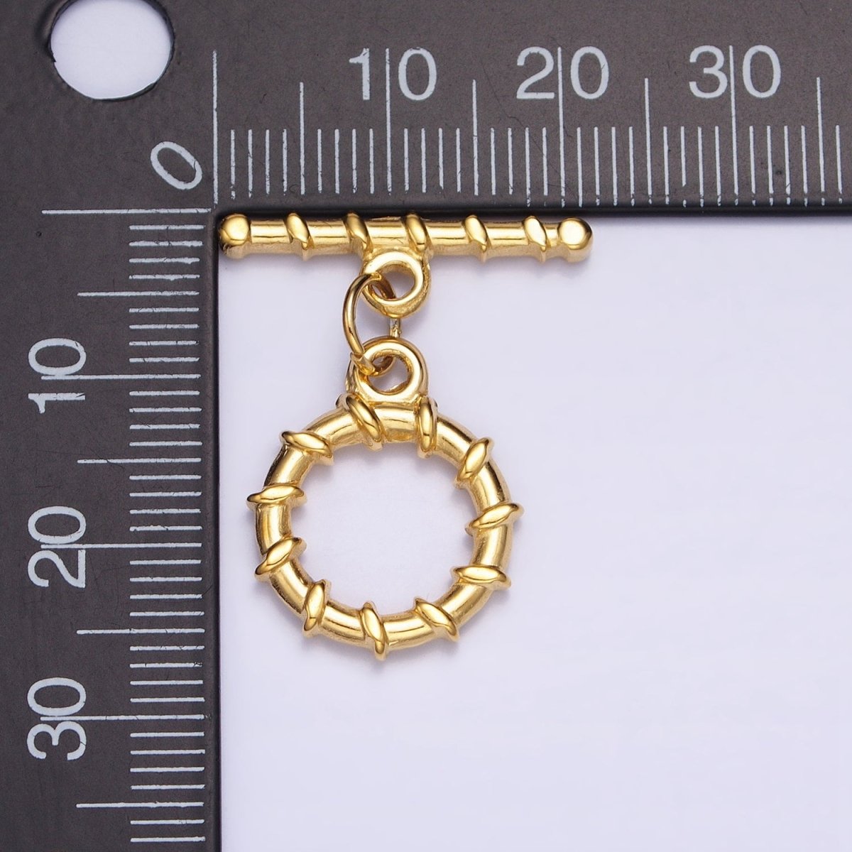 18K Gold Filled Geometric Tie Toggle Clasps in Gold & Silver | Z-299 Z-300 - DLUXCA