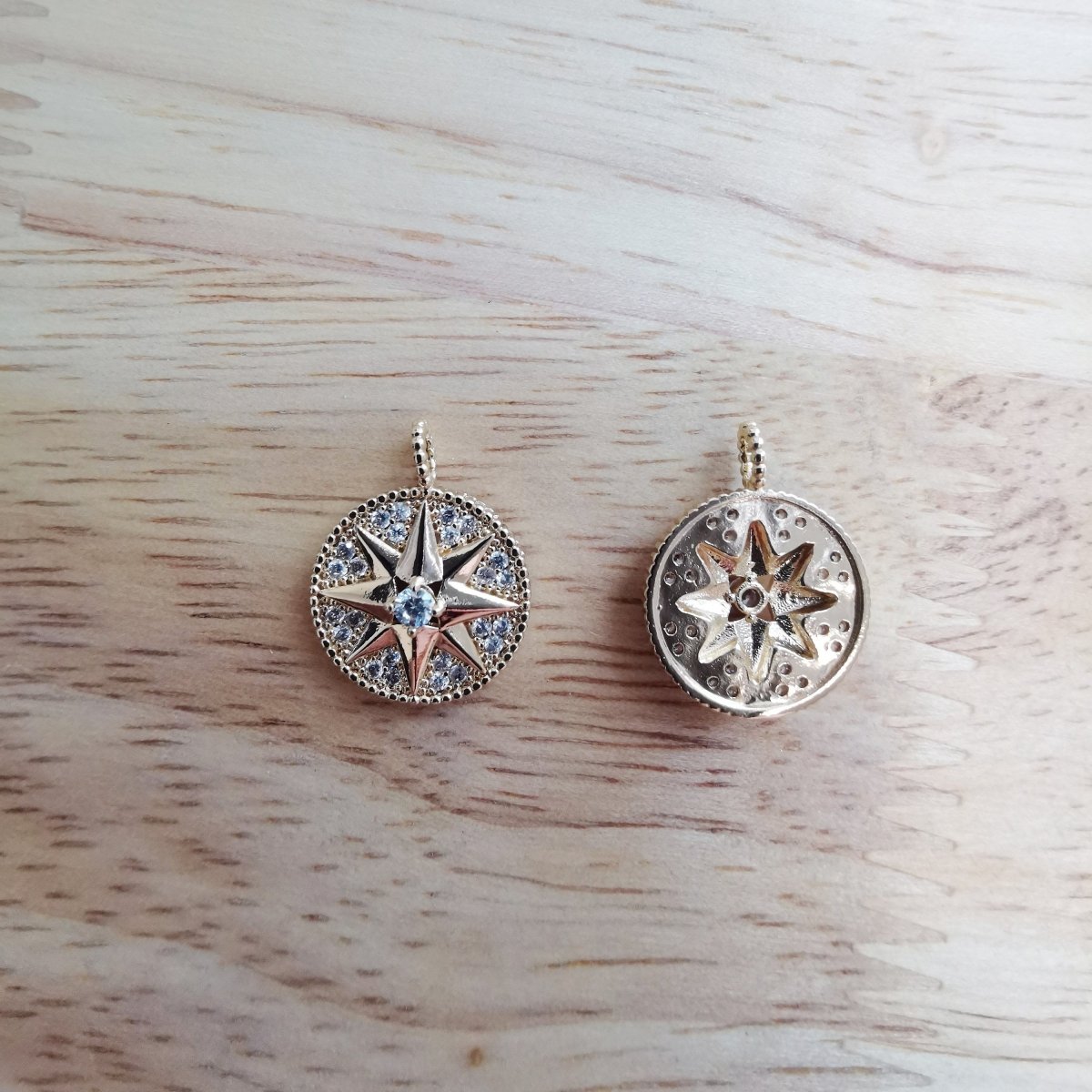 18K Gold Filled Gold Celestial Star, Shiny Starburst, Sunlight Sun, Northern Stars Charm Bracelet Earring Necklace for Jewelry Making D-494 - DLUXCA