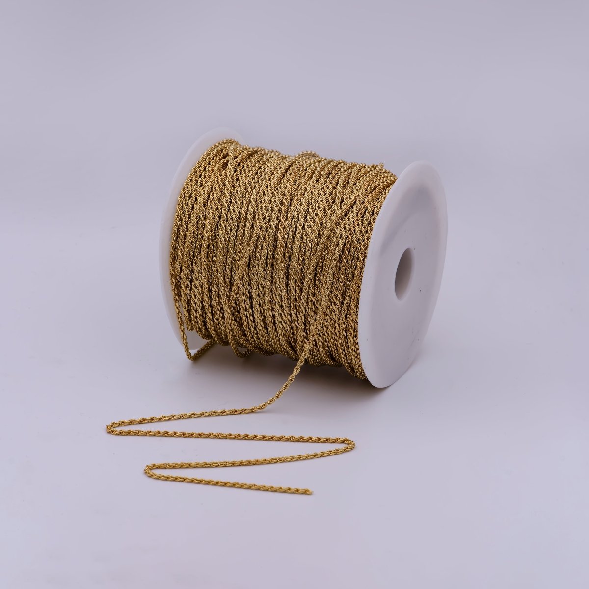 18k Gold Filled Gold Twisted Rope Chain by Yard Chunky Twisted Rope chain for Jewelry Making | ROLL-566 Clearance Pricing - DLUXCA