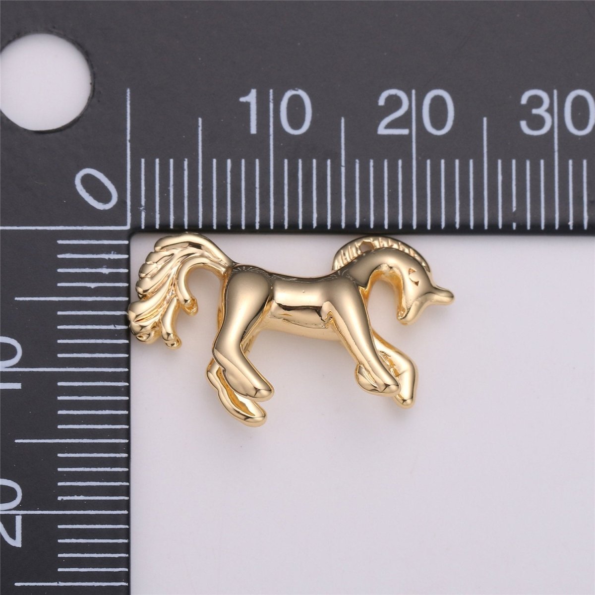 18k gold Filled horse charms, stallion charm, gold horse pendants, horse jewelry, animal charms, Horse equestrian jewelry 3D Charm, C-527 - DLUXCA