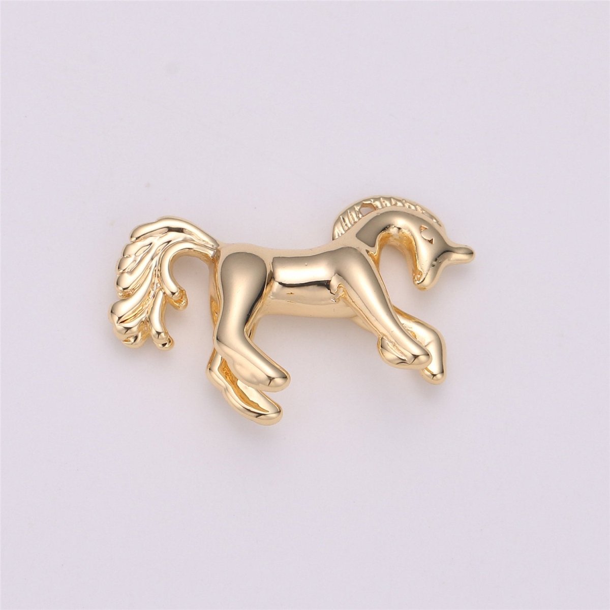 18k gold Filled horse charms, stallion charm, gold horse pendants, horse jewelry, animal charms, Horse equestrian jewelry 3D Charm, C-527 - DLUXCA