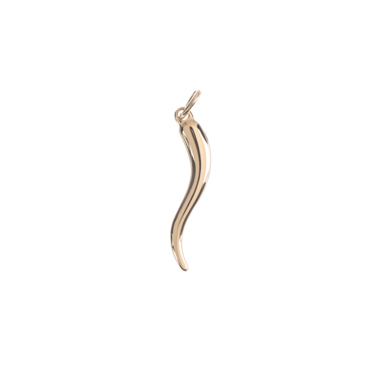 18K Gold Filled Italian Horn Charm Cornicello cornetto Good Luck Protection Amulet Pendant for Necklace Jewelry Making Supplies E-659 E-660 J-661 - DLUXCA