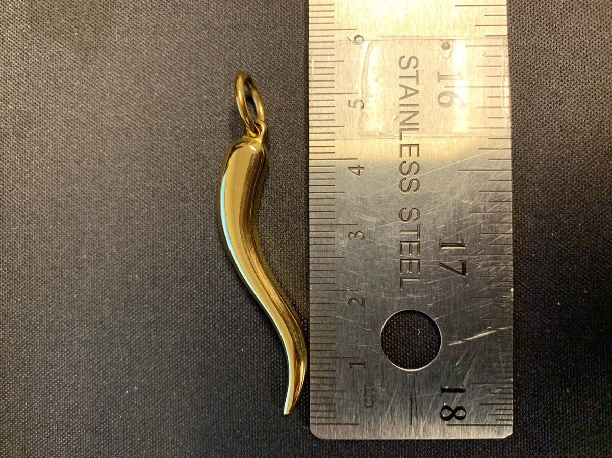 18K Gold Filled Italian Horn Charm Cornicello cornetto Good Luck Protection Amulet Pendant for Necklace Jewelry Making Supplies E-659 E-660 J-661 - DLUXCA