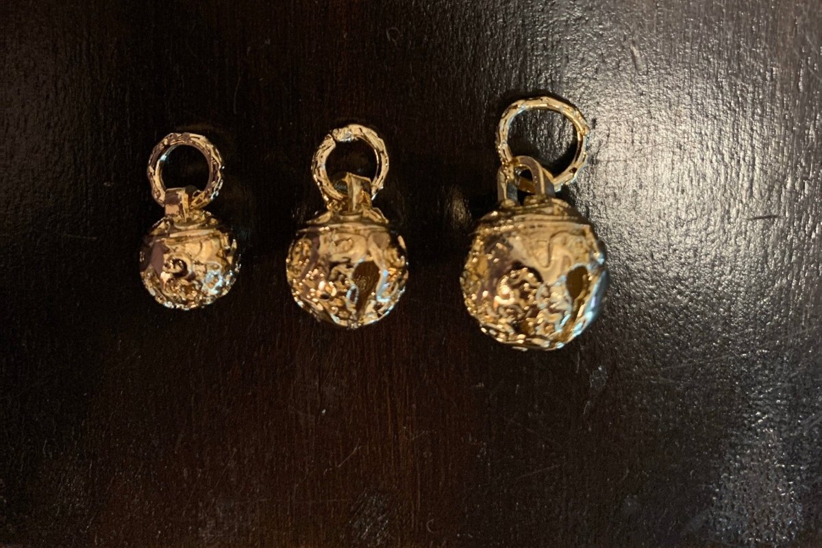 18k Gold Filled Jingle Bell Charms Round Cat Bell Charms Antique Gold Bell Pendant for Necklace Bracelet making " Can Jingle" for Supply E-451 E-576 E-577 - DLUXCA