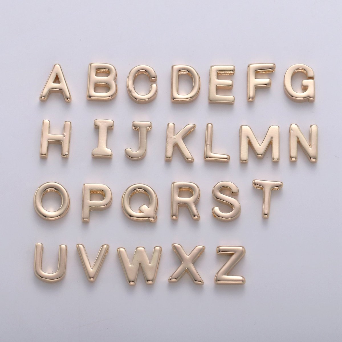 18K Gold Filled Letter Charms, Letter Beads, Initial Charms