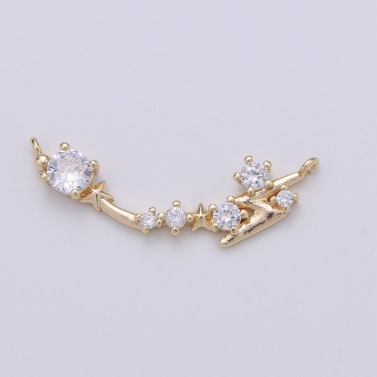 18k Gold Filled Link Connector Dainty Star Charm Thunder Bolt Charm Connector for Bracelet Necklace Jewelry Making Supply F-544 - DLUXCA