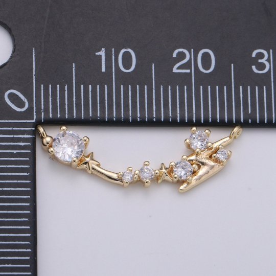 18k Gold Filled Link Connector Dainty Star Charm Thunder Bolt Charm Connector for Bracelet Necklace Jewelry Making Supply F-544 - DLUXCA