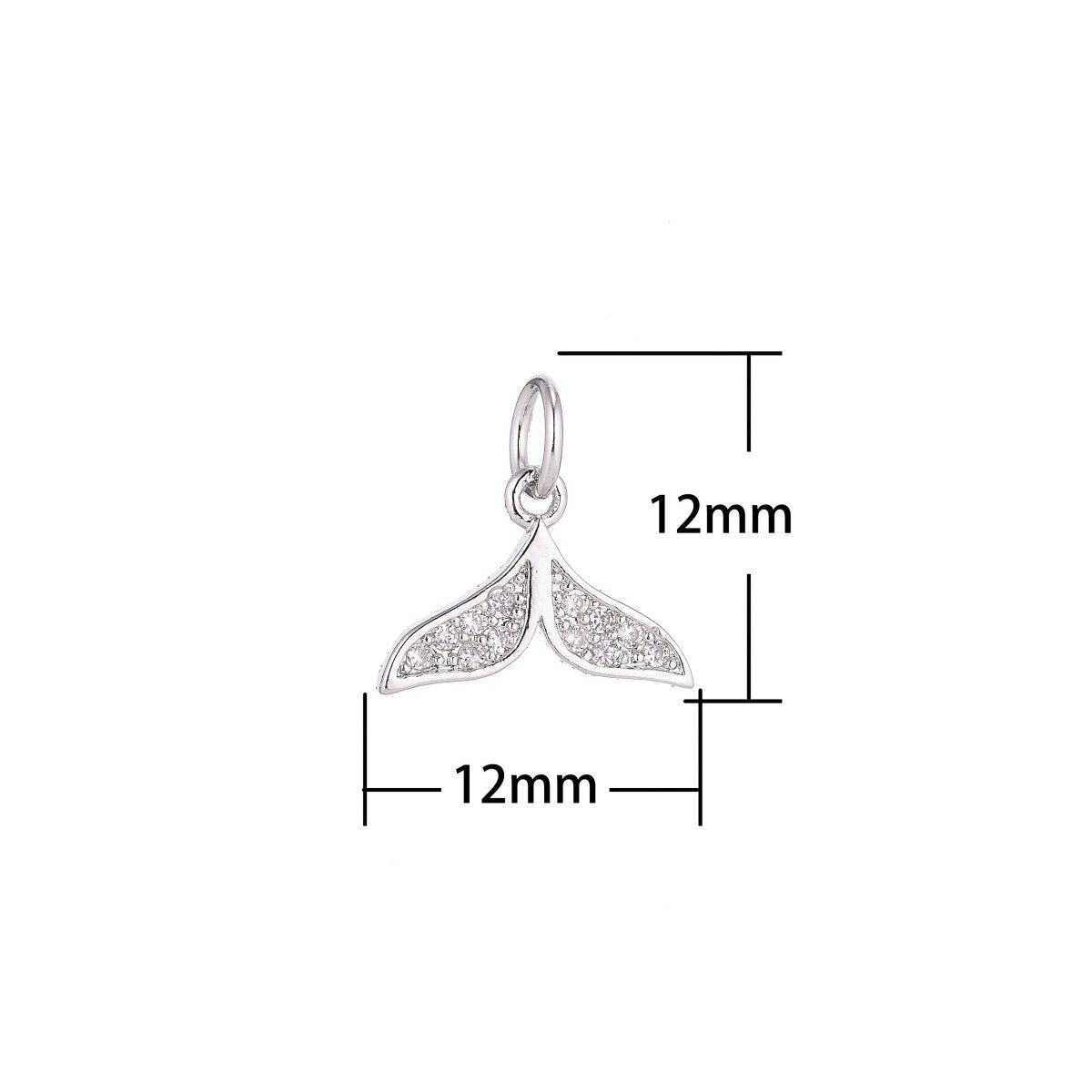 18K Gold Filled Lovely Mermaid Tail Cubic Zirconia Necklace Pendant Bracelet Earring Charm for Jewelry Making C-073 - DLUXCA