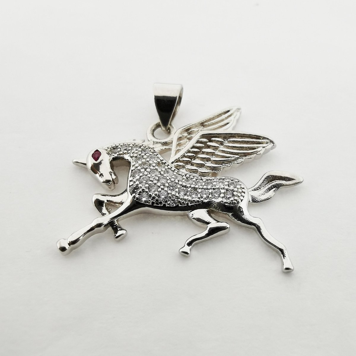 18K Gold Filled Magical Unicorn Pegasus Charm Cubic Zirconia Bails Findings for Earring Necklace Pendant Jewelry Making Supplies H-750 - DLUXCA