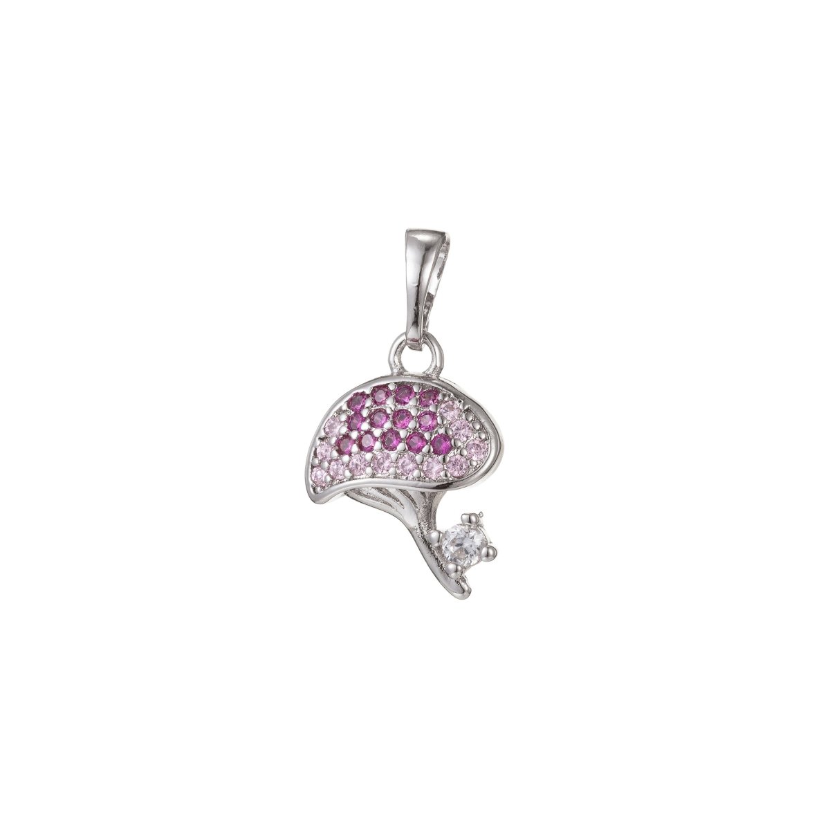 18k Gold Filled Micro Pave CZ Mushroom Pendant Charm, Micro Pave CZ Mushroom Pendant Charm, Gold Filled Fruit Pendant, For DIY Jewelry I-411 I-470 - DLUXCA