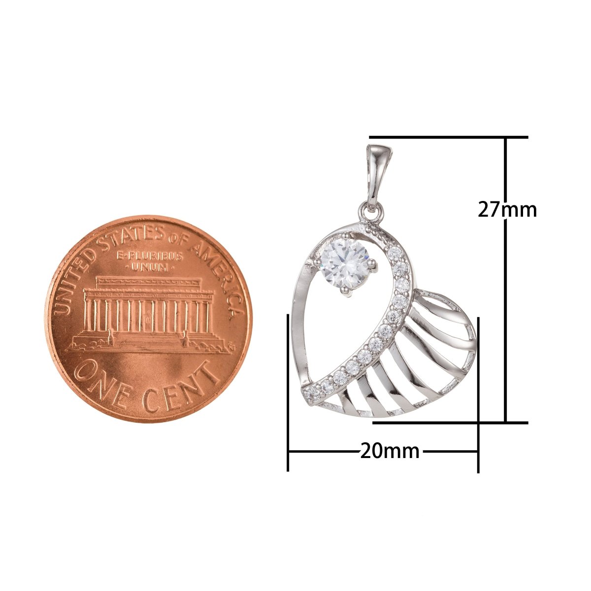 18K Gold Filled Micro Pave CZ Pendant Charm, Hearts with Micro Pave CZ Pendant Charm, Gold Filled Heart Pendant, For DIY Jewelry I-401 I-495 - DLUXCA