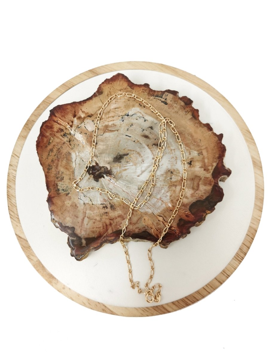 18k Gold Filled Necklace Cable Chain Link Gold Necklace Gift for her Gold Chain Link Necklace Gold 17.7" Gold Figure Eight Style Necklace | CN-715 Clearance Pricing - DLUXCA