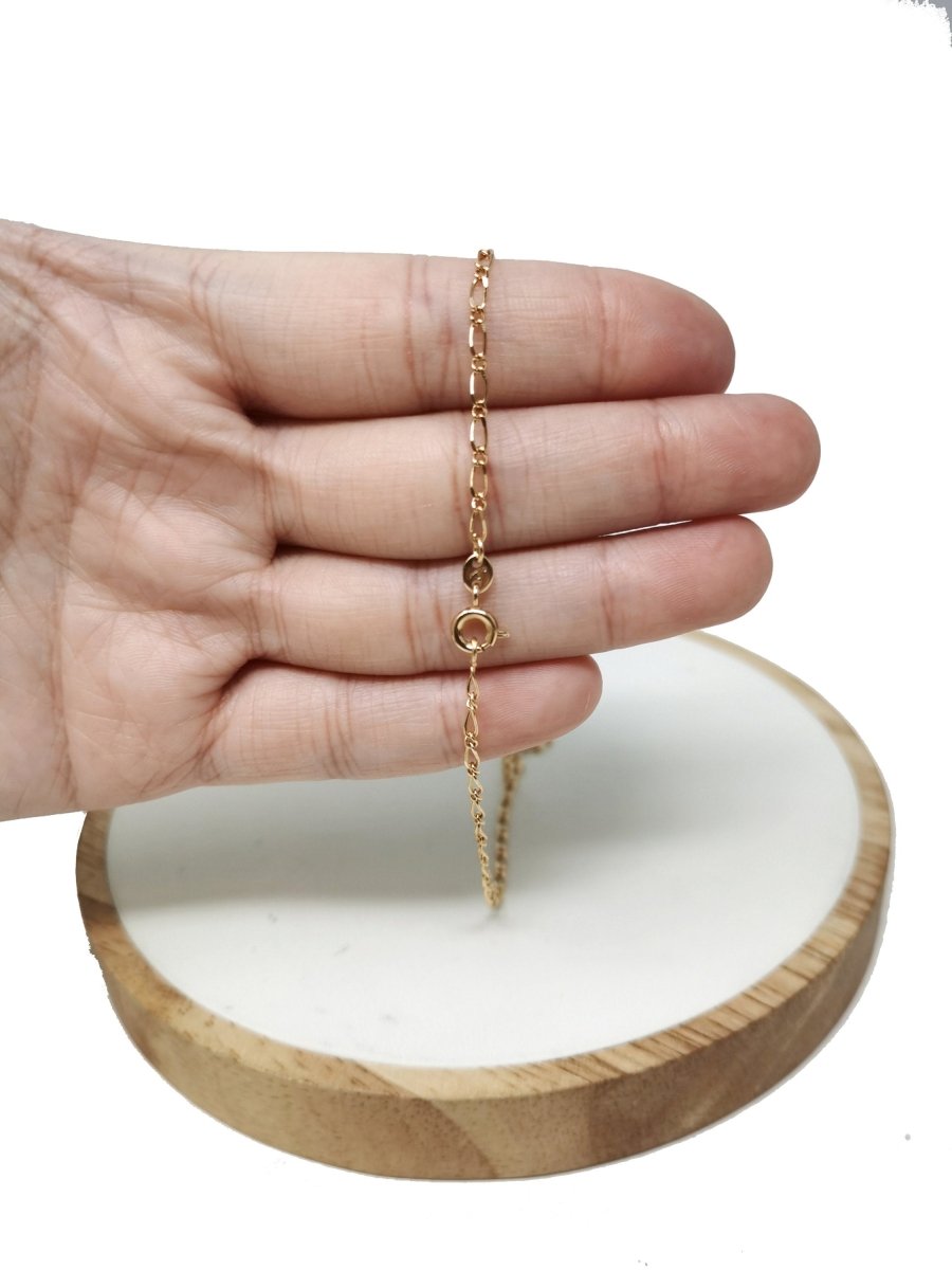 18k Gold Filled Necklace Cable Chain Link Gold Necklace Gift for her Gold Chain Link Necklace Gold 17.7" Gold Figure Eight Style Necklace | CN-715 Clearance Pricing - DLUXCA