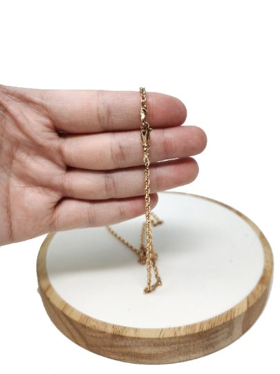 18K Gold Filled Necklace - Cable Necklace - Dainty Gold Cable Chain Layering Necklace 2.5mm 19.6 inch w/ Lobster Clasp | CN-733 Clearance Pricing - DLUXCA