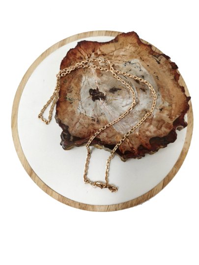 18K Gold Filled Necklace - Cable Necklace - Dainty Gold Cable Chain Layering Necklace 2.5mm 19.6 inch w/ Lobster Clasp | CN-733 Clearance Pricing - DLUXCA