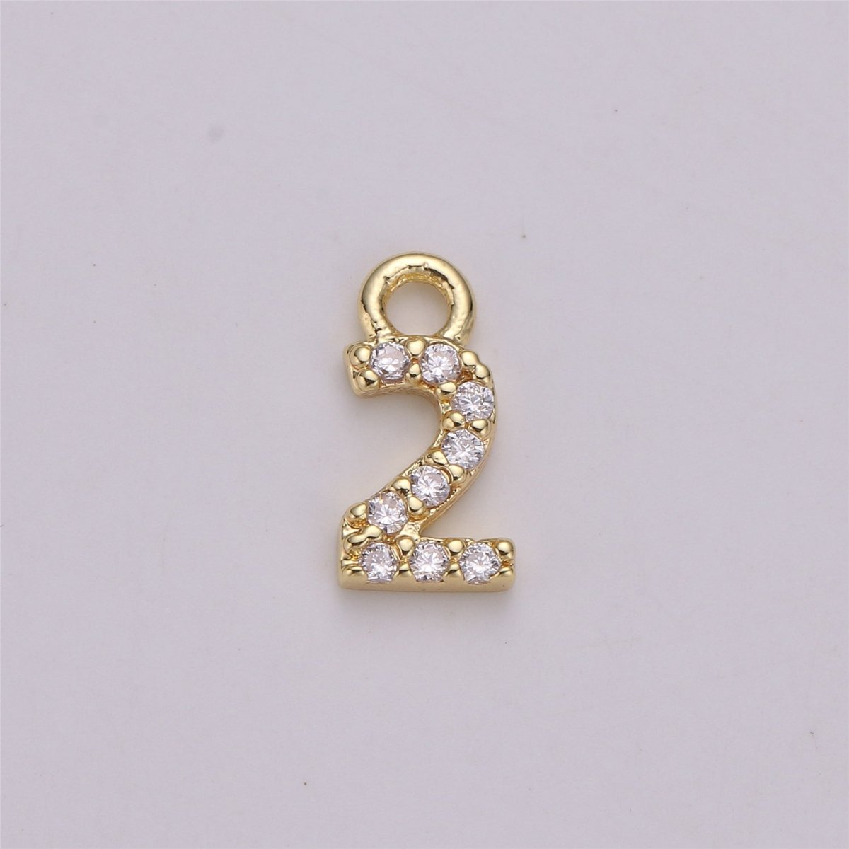 18K Gold Filled Number Charm Micro Pave numbers Gold arabic numerals charms for Bracelet Necklace Earring Charm Jewelry Making Supply M-021-M-042 - DLUXCA