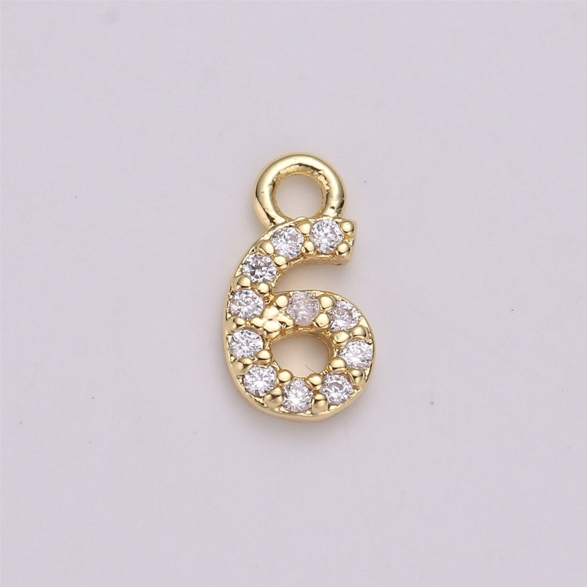 18K Gold Filled Number Charm Micro Pave numbers Gold arabic numerals charms for Bracelet Necklace Earring Charm Jewelry Making Supply M-021-M-042 - DLUXCA